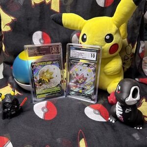 Eldegoss V Shiny Star-Double Rare Crown 8.5, Eldegoss V Siny Super‎ Rare CGC 10